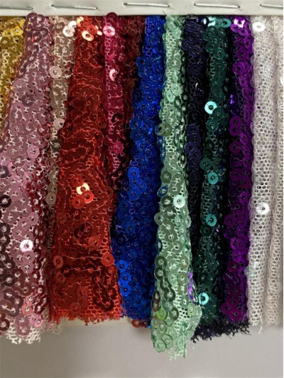 GZ-XP 珠片彈性網亂花閃光布   幅寬：125-130cm   成分：100% / 珠片PET 細節-2